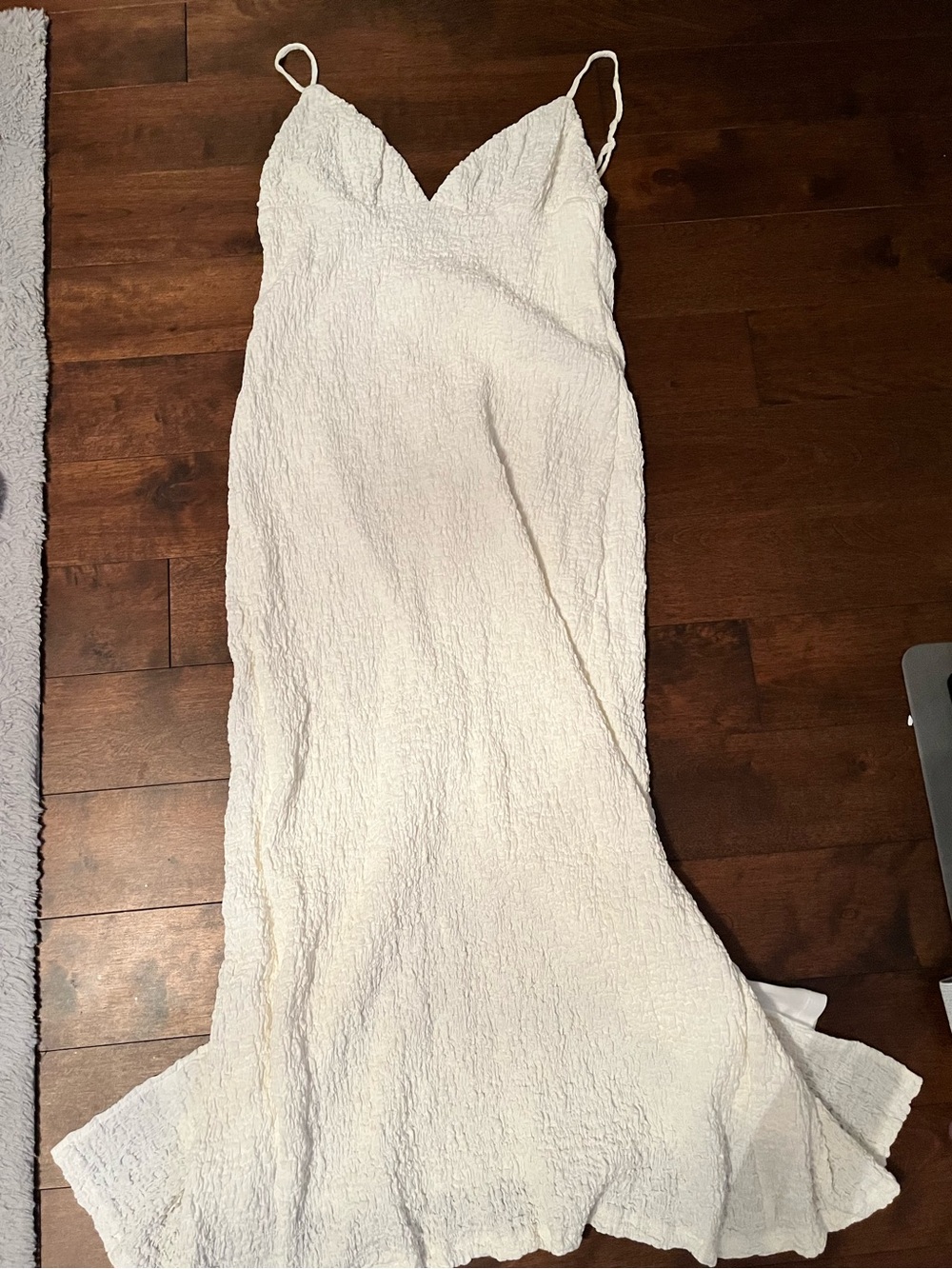 Princess Polly Ivory Textured Slip Maxi Dress